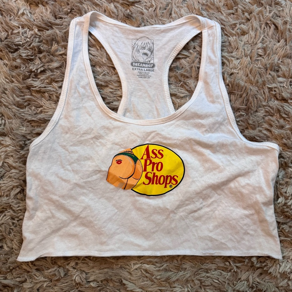 Dolls Kill Ass Pro Shop Funny Cropped Tank Tee